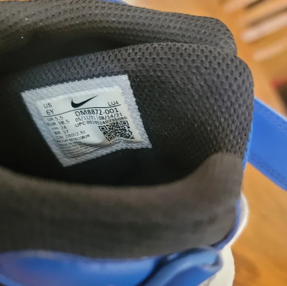 Nike Blue Black White Court Borough Mid High-Top Shoes Kicks Sneakers - Picture 7 of 8